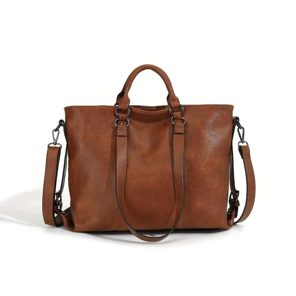Charlotte s Classic Elegance Vintage Faux Leather Tote Bag Graces bags