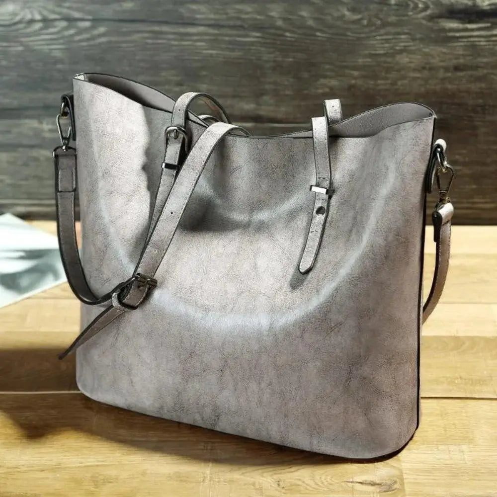Nicole s Timeless Elegance Vintage Leather Shoulder Handbag Graces bags