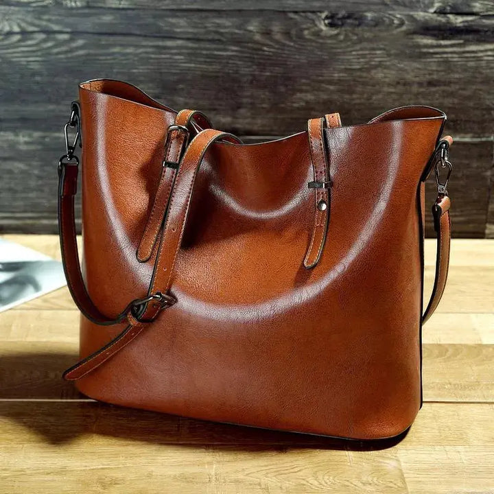 Nicole’s Timeless Elegance | Vintage Leather Shoulder Handbag - Graces-bags