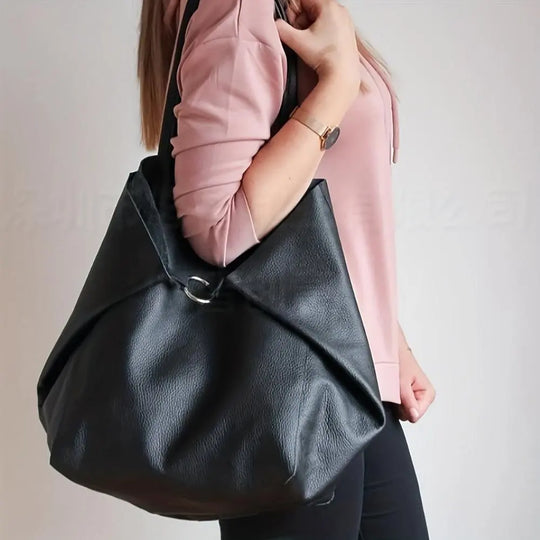 Renee’s Retro Softness | Large Capacity PU Leather Tote Bag - Grace Bags