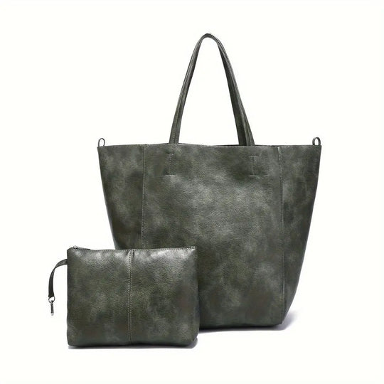 Renee’s Retro Softness | Large Capacity PU Leather Tote Bag - Grace Bags